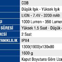 MERCURE MC-6856  Şarjlı Led  Kaput Feneri