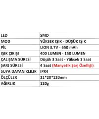MERCURE MC-7740    Ledli El Fener Şarjlı