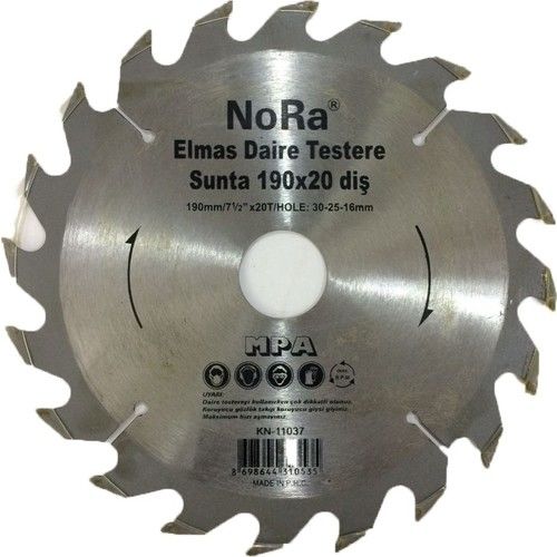 NoRa T1-281-140 Elmas Uçlu Sunta Kesme Daire Testere 140x20