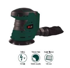 KLPRO  KLEZ18-00 18 Volt Şarjlı Eksantrik Zımpara Aküsüz Solo