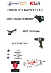 KLPRO  Combo Set   1- Ş.Pnm.Del.Matkap-  2- Ş.Taşlama-  3- Ş.Matkap 