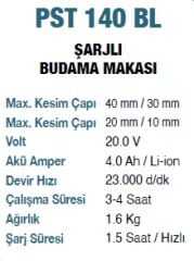 PROTER PST 140 BL Şarjlı Budama Makası