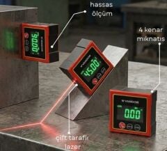 VDR Dijital  Açı Ölçer Miknatıslı Eğim Göztergeli Lazer ışık