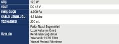 MERCURE MC 5653 Araç İçi Süpürge Kablolu