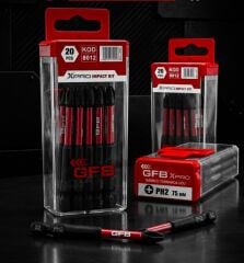GFB XPRO 8012  PH-2 75mm Darbeli Yıldız Tornavida Ucu 20 Adet