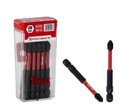 GFB XPRO 8012  PH-2 75mm Darbeli Yıldız Tornavida Ucu 20 Adet