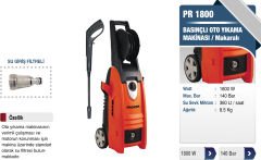 Proter PR 1800 140 Bar Basınçlı Araba Yıkama Makinesi 1800W
