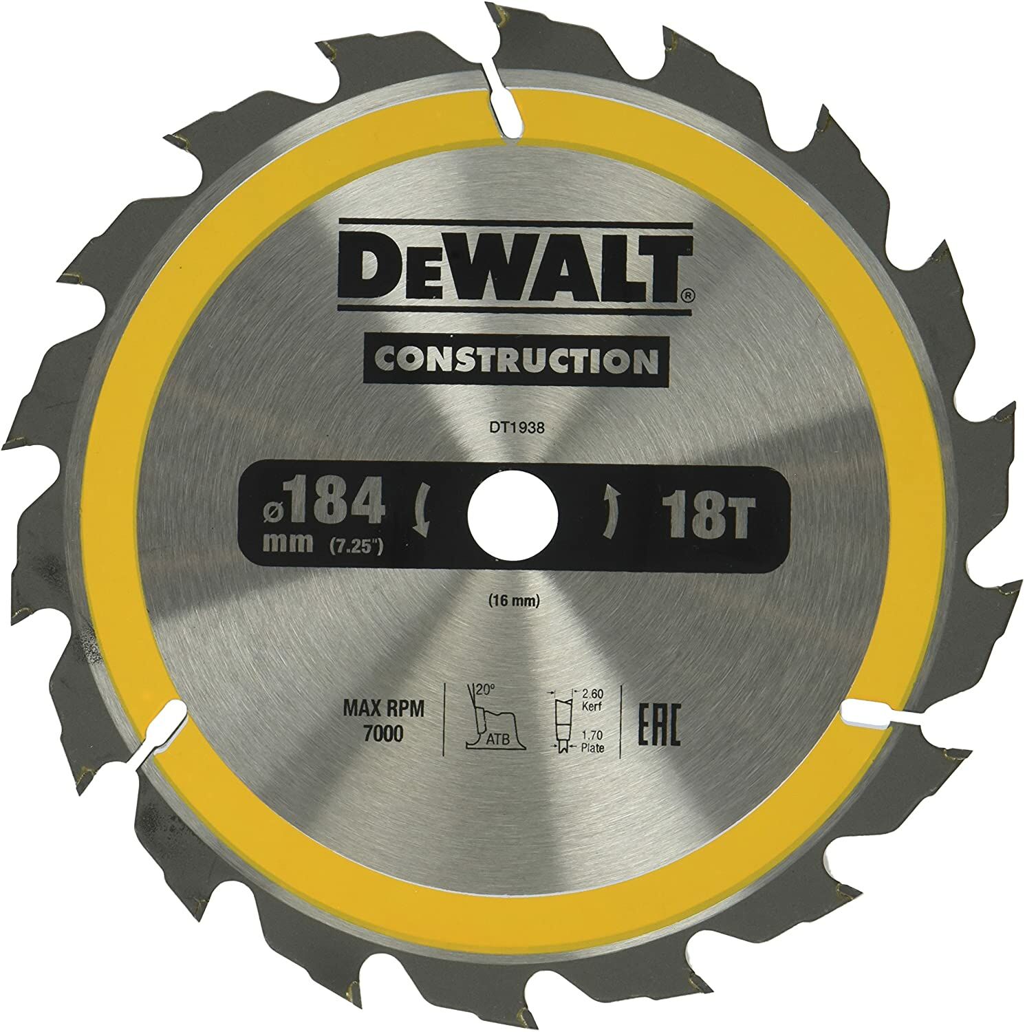 Dewalt DT1938 Elmas Daire Testere 184x18