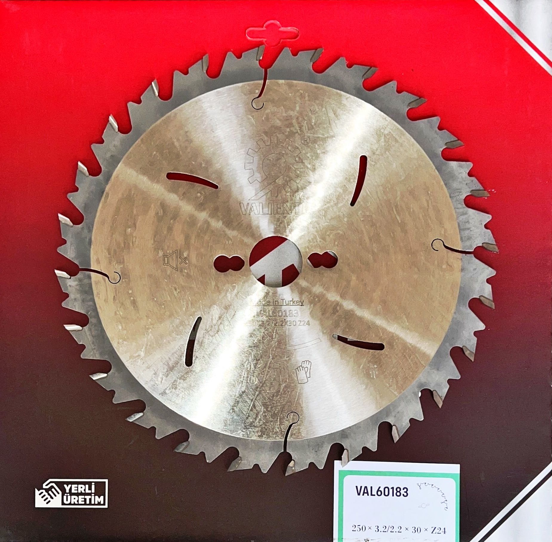 Valiente VAL60183 Elmas Uçlu Ahşap Kesme Daire Testere 250x24 Atlamalı