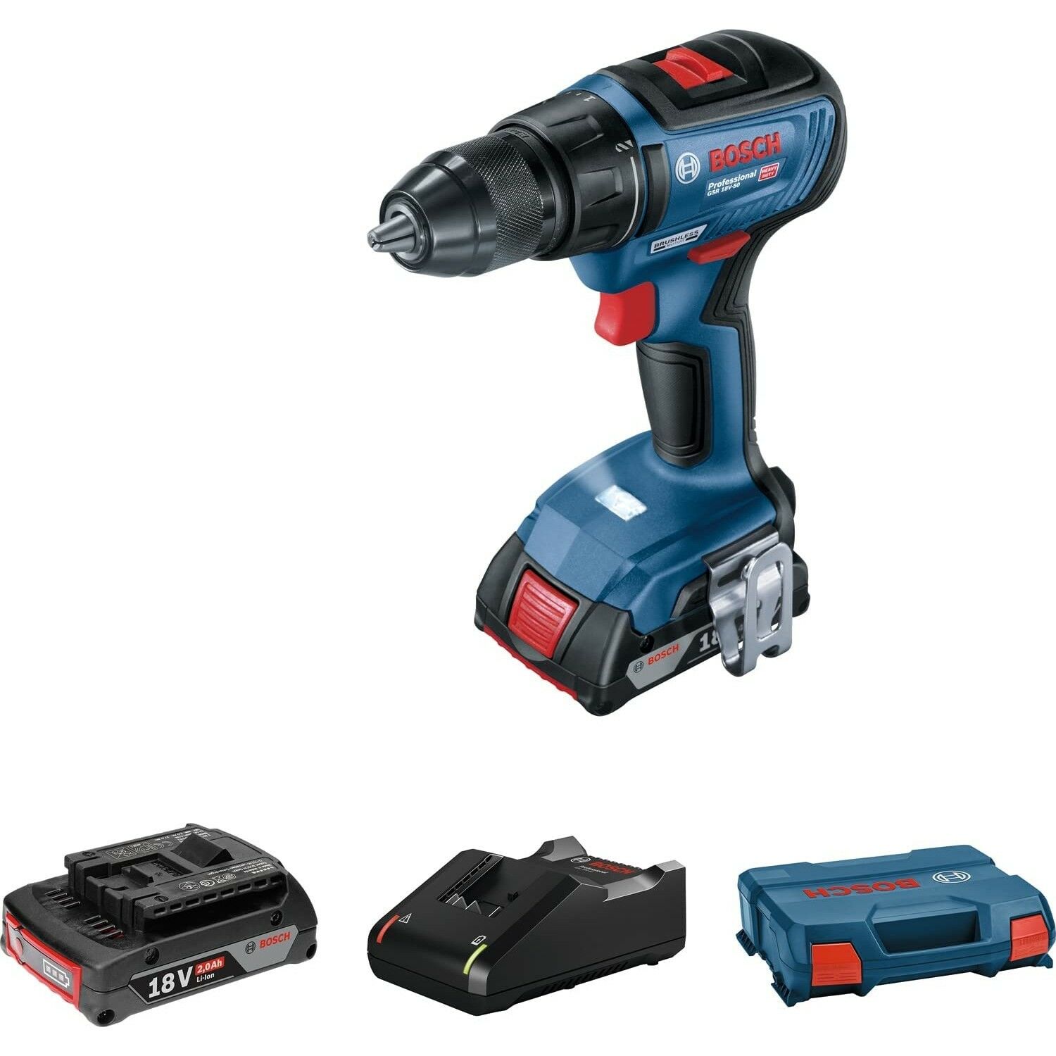 Bosch GSR 18V-50 2x2 Ah Akülü Vidalama Makinesi