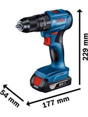 Bosch GSB 185-Li 2x2.0 Ah Akülü Kömürsüz Darbeli Matkap