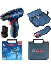 Bosch GSR 120-LI 2 Ah Çift Akülü Vidalama ve 23 Parça Uç Seti